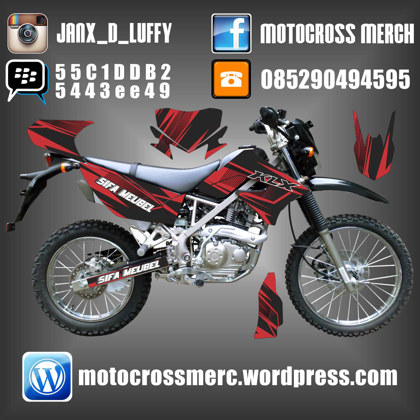 DECAL KLX 150 / DECAL DTRACKER 150 CUSTOM – motocross merch